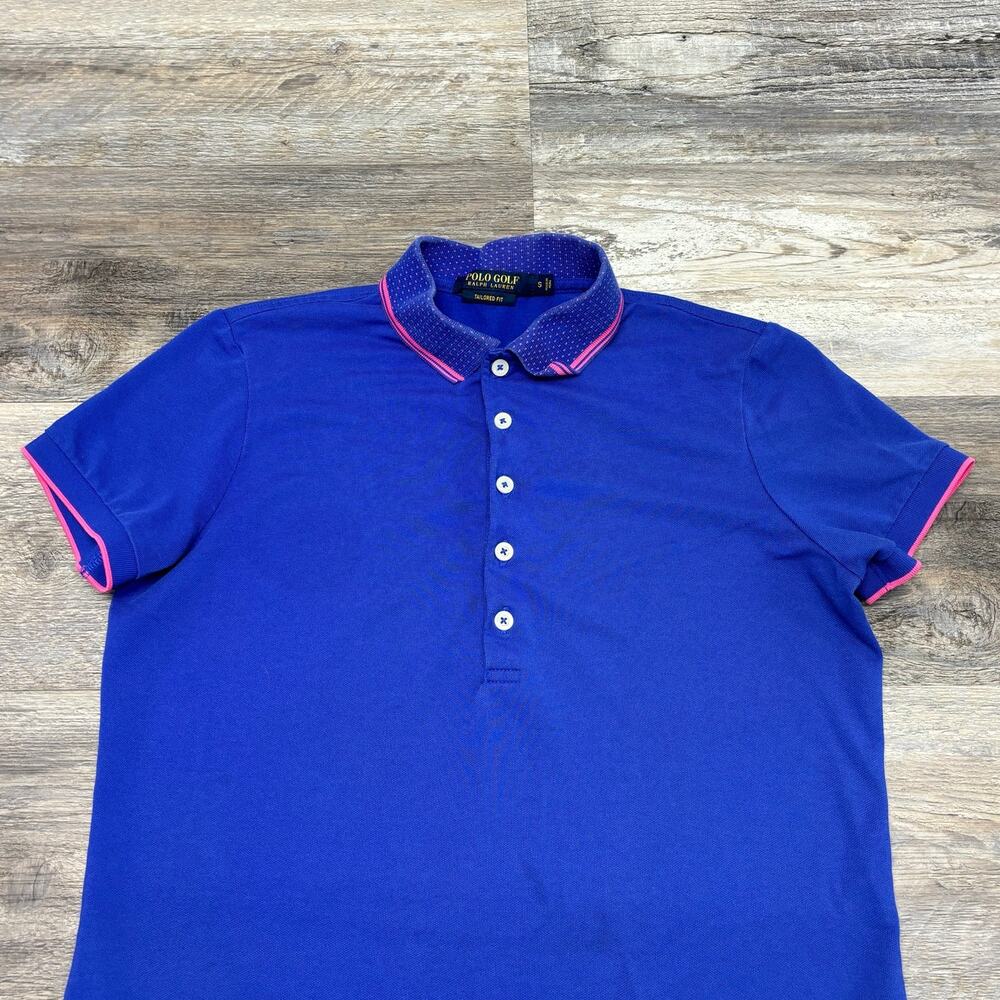 Polo Ralph Lauren Tailored Fit Blue Pink Womens S Short Sleeve Pique Polo Shirt